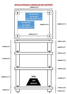 Atacama Apollo Podium 6 Table - 4 shelves