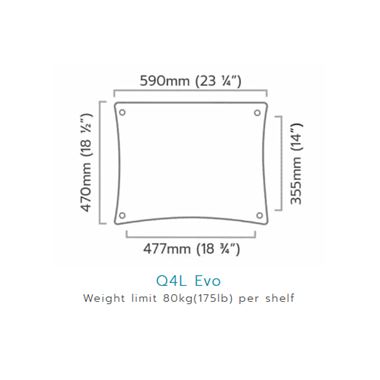 Quadraspire Q4 Evo Large 4 Shelf Table
