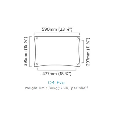 Quadraspire Q4 Evo Bamboo 3 shelf Hi-Fi Table