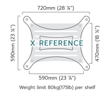 Quadraspire X-Reference  4 Shelf Table