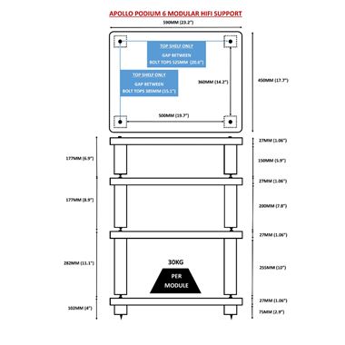Atacama Apollo Podium 6 Table - 3 shelves