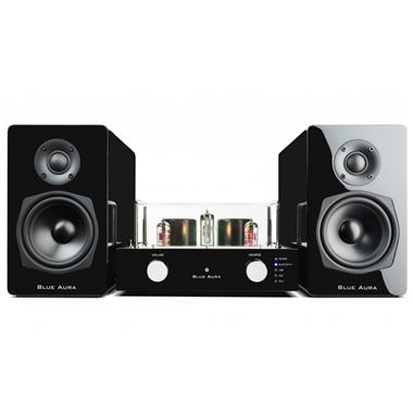 Blue Aura V40 Plus Blackline Valve Amplifier with Bluetooth, USB and Matching Speakers