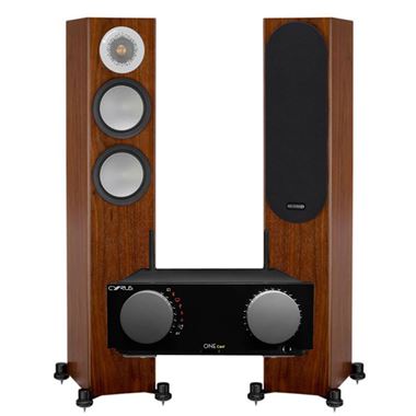 Cyrus ONE Cast Streaming System with Monitor Audio Silver 200 speakers