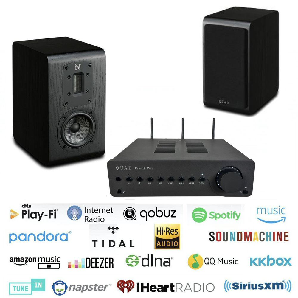 Quad Vena II Play Digital Bluetooth Amp with S-1 Speakers