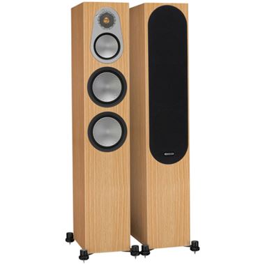 Ex Display Monitor Audio Silver 300 Floorstanding Speakers in Natural Oak